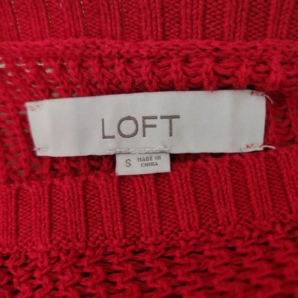 LOFT Red Bell Sleeve Sweater Women's Size Small - Picture 3 of 5